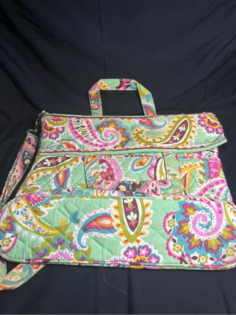 Vera Bradley Tutti Frutti Paisley Organizer Crossbody Messenger Bag - Picture 4 of 4
